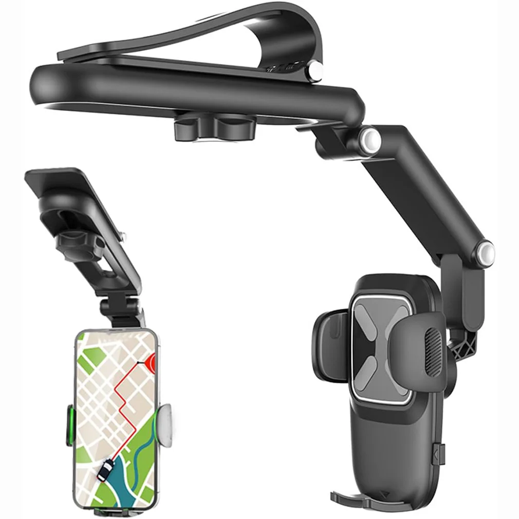 Universal Rotatable Retractable Car Phone Holder for Sun Visor Phone Mount Navigation Bracket Rearview Mirror Auto Phone Holder