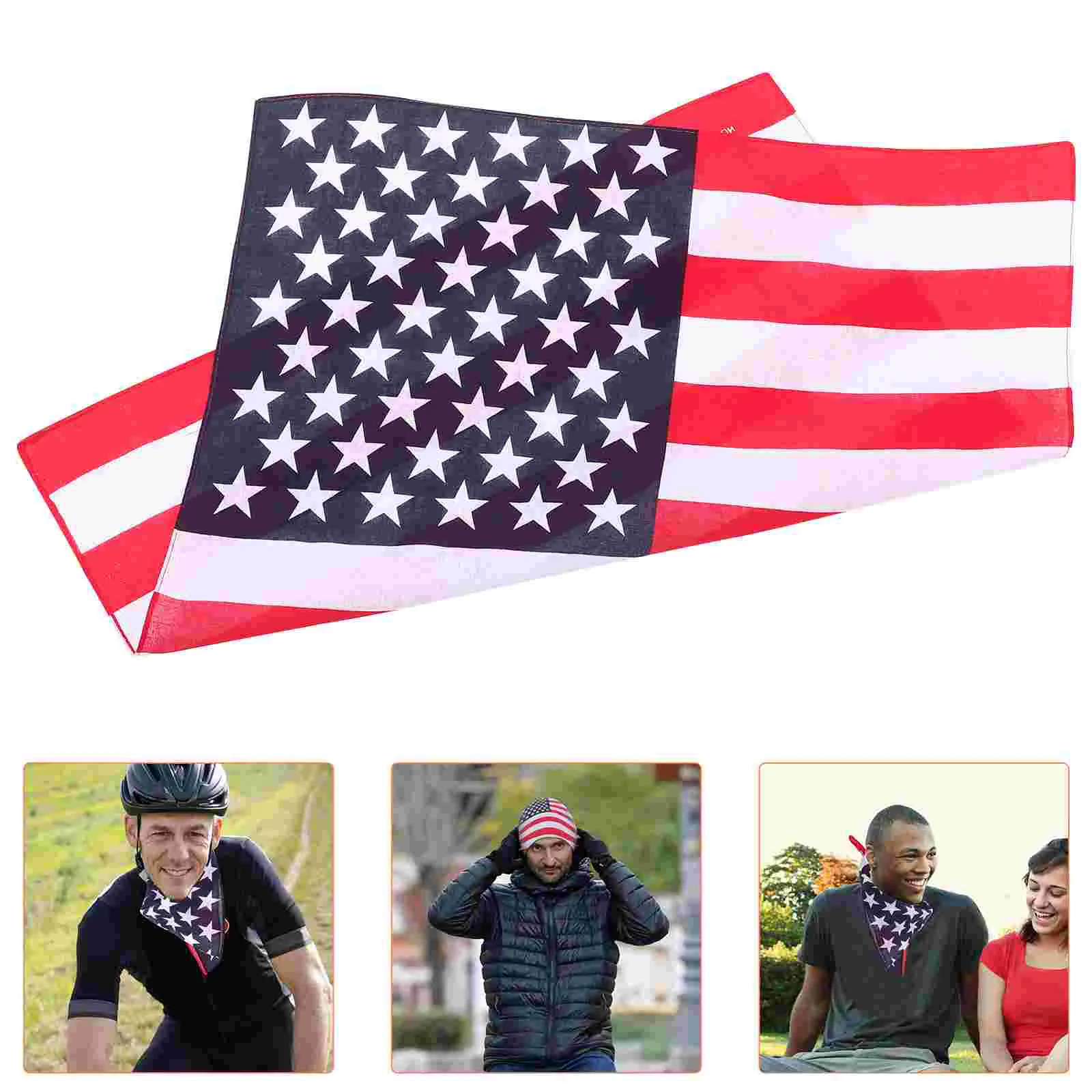 

3 Pcs Fashion Headbands American Flag Tshirt Creative Headdress Hip Hop Headscarf Women's