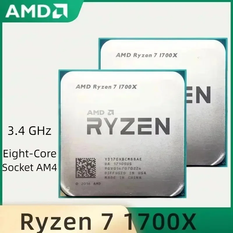 AMD Ryzen 7 1700X Eight-Core 3.4 GHz Socket AM4 YD170XBCM88AE CPU Processor R7 1700X Smooth Multitasking