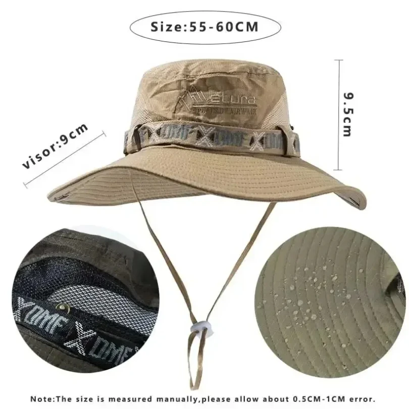 Chapeau d'Été à Large Bord pour Homme, Protection UV, ander, Safari, html, Randonnée, en Maille, Suffolk, Plage, Protection Solaire, E27