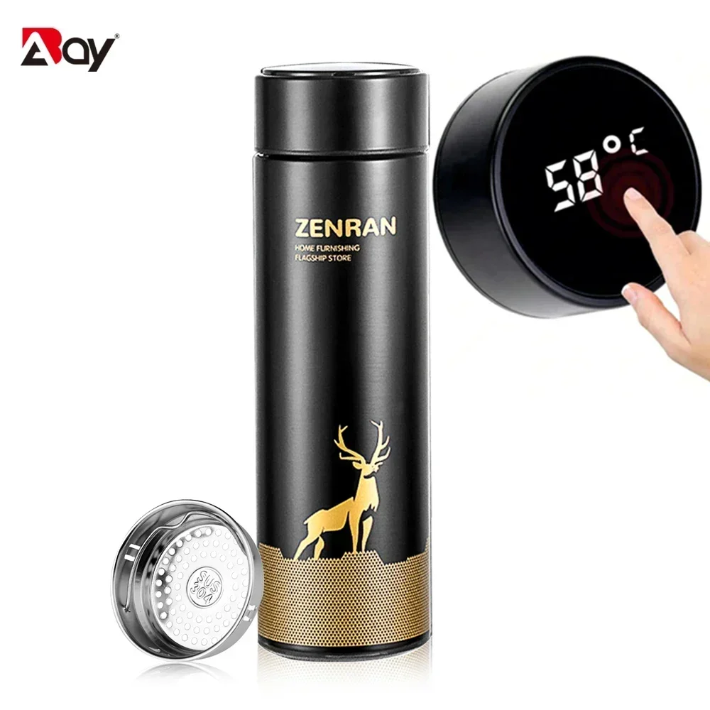 Bouteille Thermos pour infuseur à thé, tasse numérique, tasse à café thermique en acier inoxydable, flacon isotherme, gobelet de voyage étanche, verres