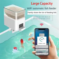 WiFi Remote Auto Feeder Aquarium Fish Aquarium Smart Timer Auto Replenisher Feeder Fish Feeder (Battery Not Included)