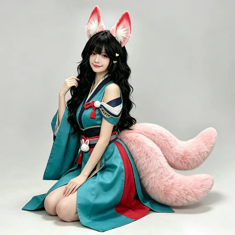 New Watch Rice Lotus Mist Fox Ear and Tail Set Comic Exhibition Fox Demon Cosplay Rice Lotus Royal Fox Ear Beast Ear
