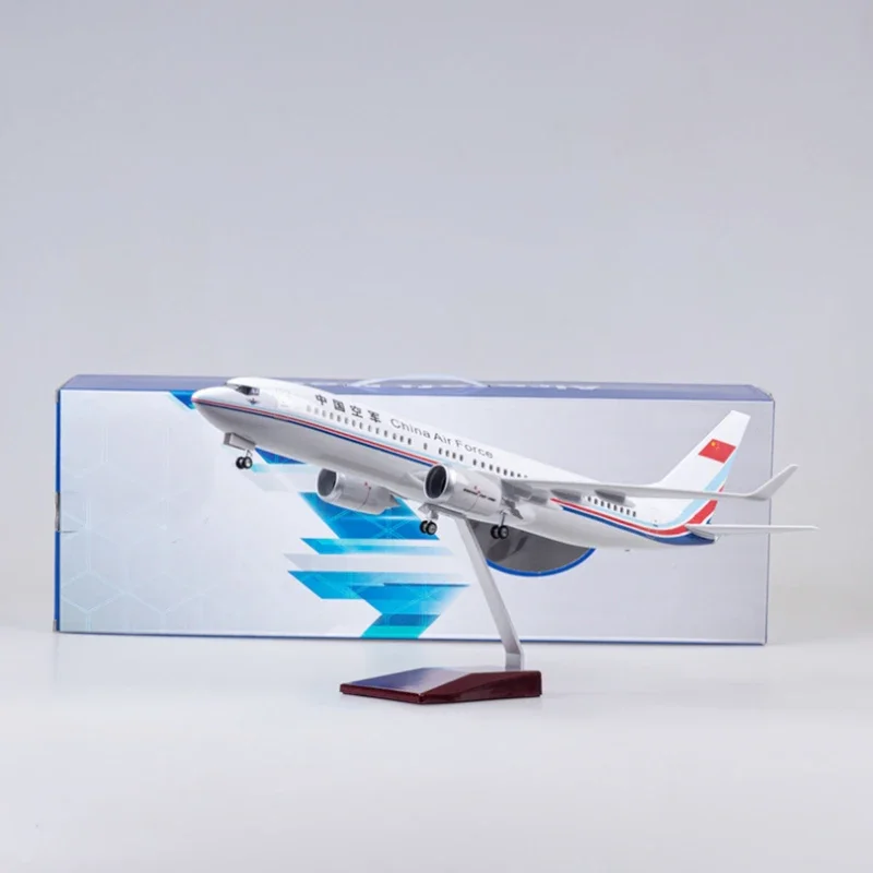 1/85 Scale 47CM Airplane 737 B737 Aircraft China Air Force One Airline W Light and Wheel Diecast Plastic Resin Plane Model Toy