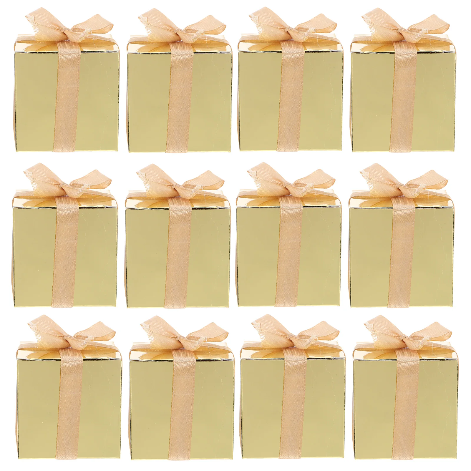

50pcs Square Candy Boxes Gold Chocolate Present Paper Containers 5Cm Wedding Party Holiday Cookie Storage Decorative Packaging