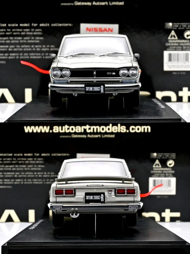 AUTOART 1:18 Skyline KPGC10 GTR Silver JDM Alloy Fully Open Simulation Limited Edition Alloy Metal Static Car Model Toy Gift