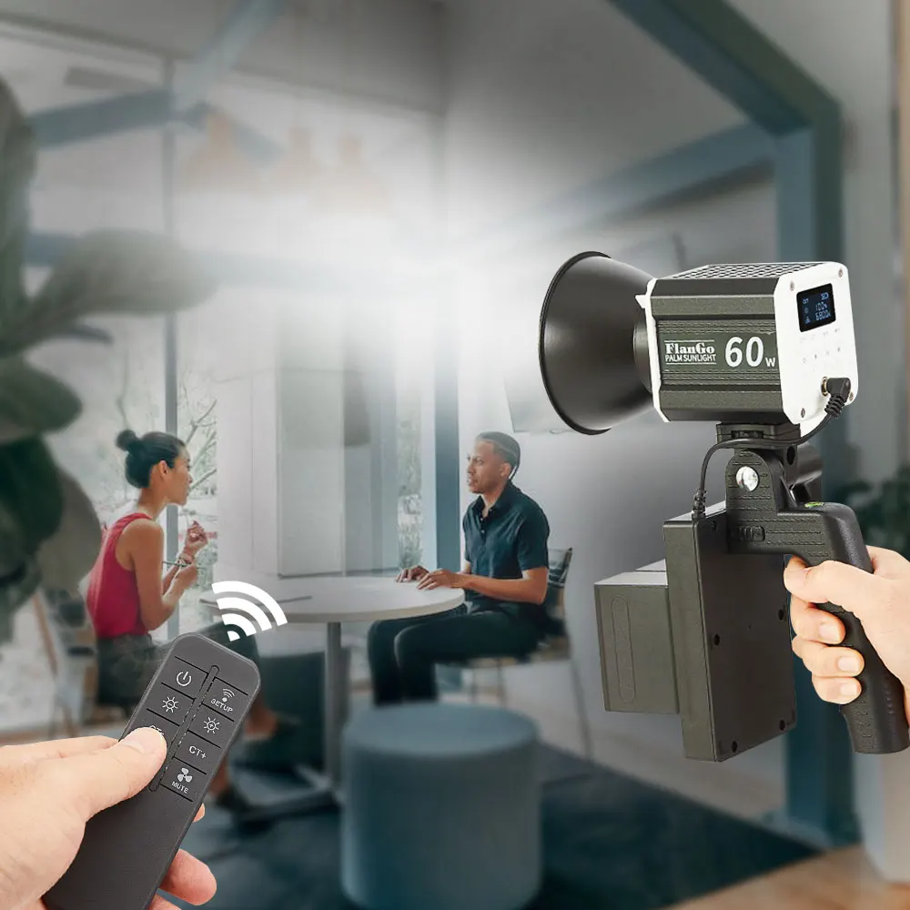 Mcoplus-ミニLEDビデオライト,リモコン付き,プロの写真ランプ,cobビデオライト,bicolor,2800k-6800k,60w