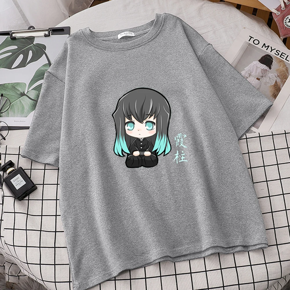 Women Chibi Muichiro Tokito Hashira Kimetsu No Yaiba Tshirt Summer Harajuku Men Oversized T Shirts O-Neck Tops Short Sleeve Tee