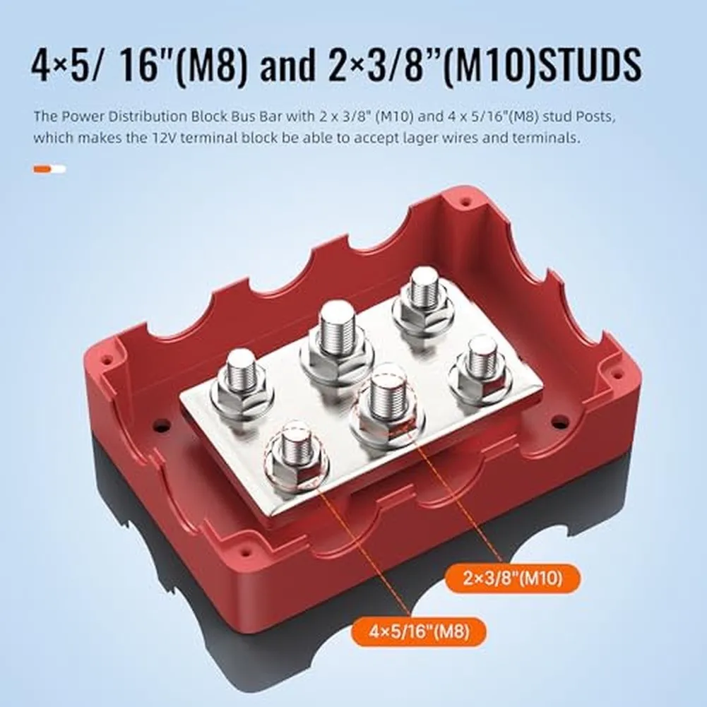 For Automotive 500A Waterproof Power Distribution Block for Organized Wiring in Vehicles Boats for rvs Solar Setups