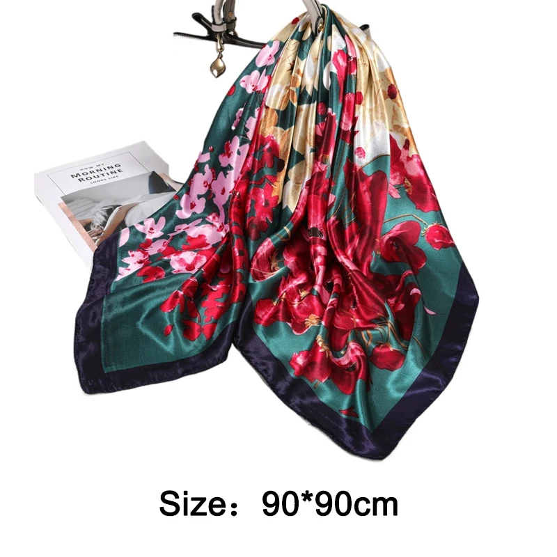 New Fashionable Women Silk Scarf Versatile Outdoor Wrap With Bold Pattern And Large Sized Scarf view 6