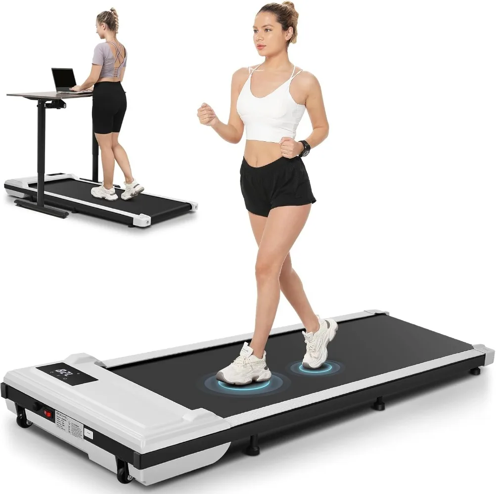 Under Desk Treadmill, 300lb Capacity, 2.5HP Portable 2 in 1 Walking Pad Treadmill with Remote, Compact Treadmills LED Display