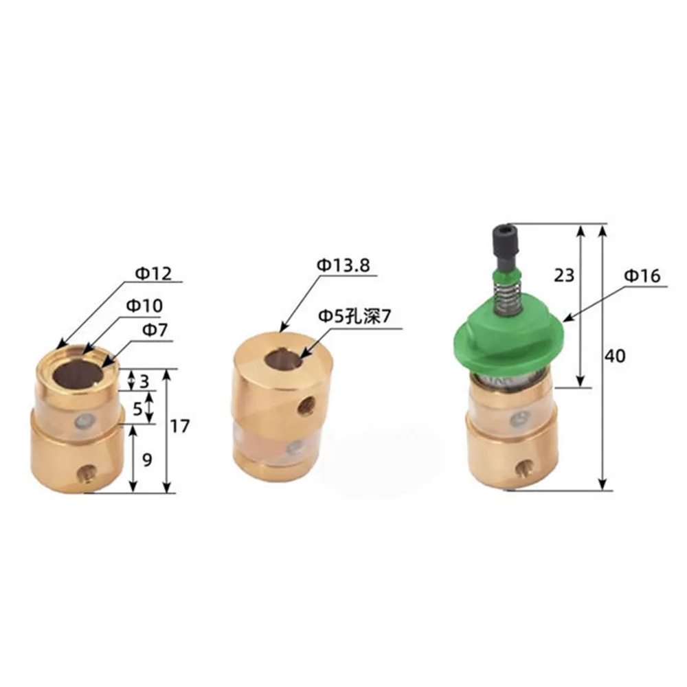 JUKI Nozzle 502 Connector 14.5mm 25mm 17.5mm 30mm 505 Copper Holder With Anti-rotation SMT Nozzle Holder Motor connection