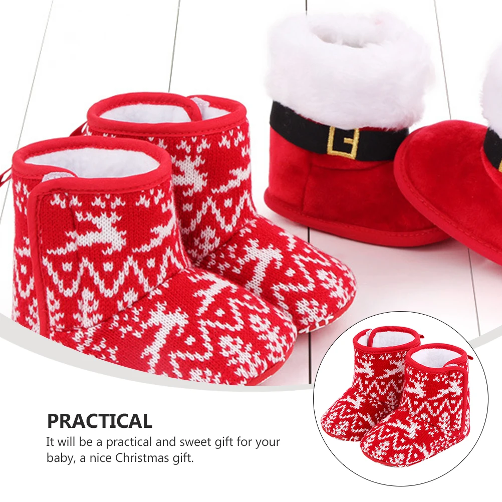 

Bottom Christmas Boots Baby Shoes Soft Toddler Keep Warm Cotton Boy Winter Newborn