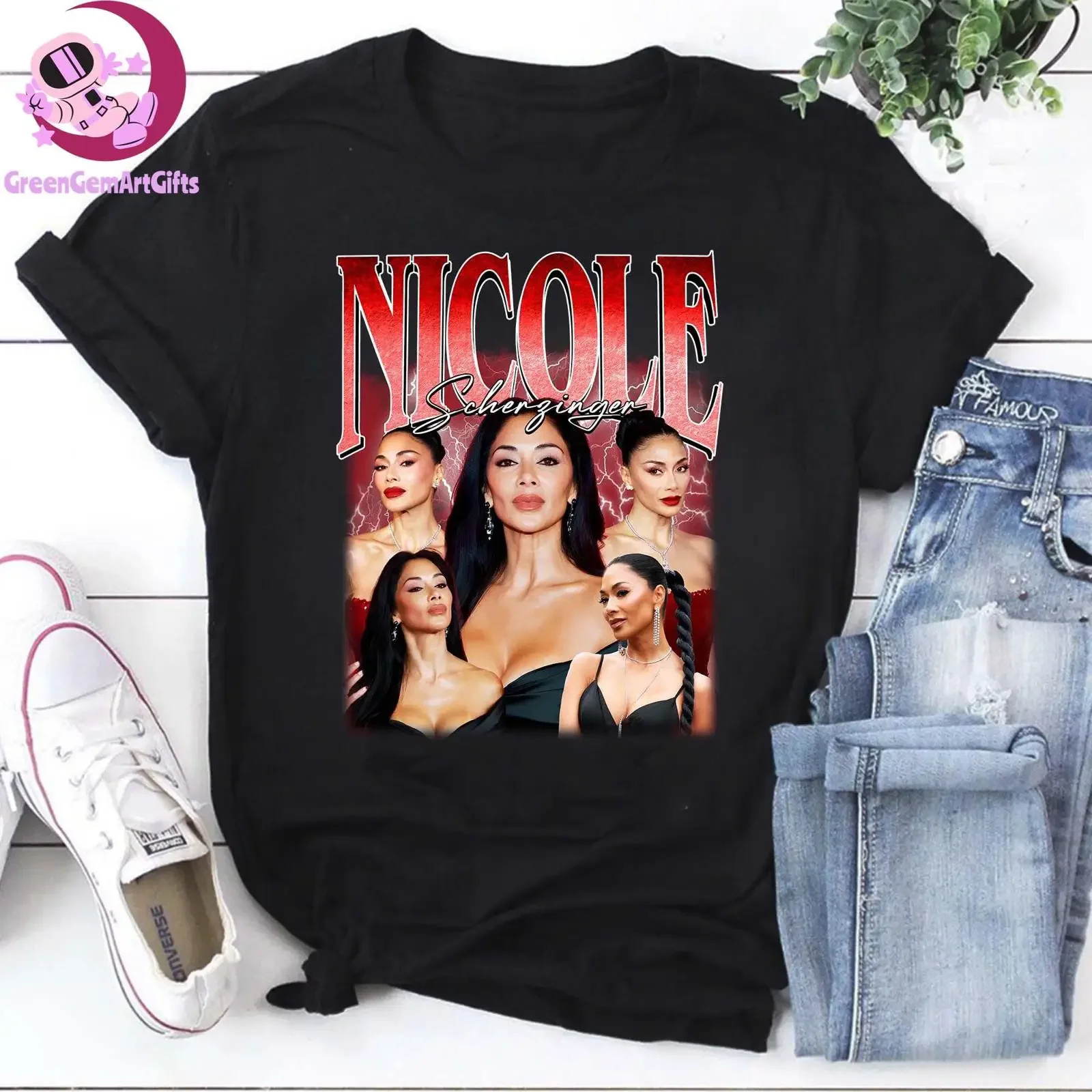Nicole Scherzinger Vintage Bootleg T Shirt 90s R B Singer Retro Pussycat Dolls Fan Y2K Aesthetic Trendy Casual vintage Washed