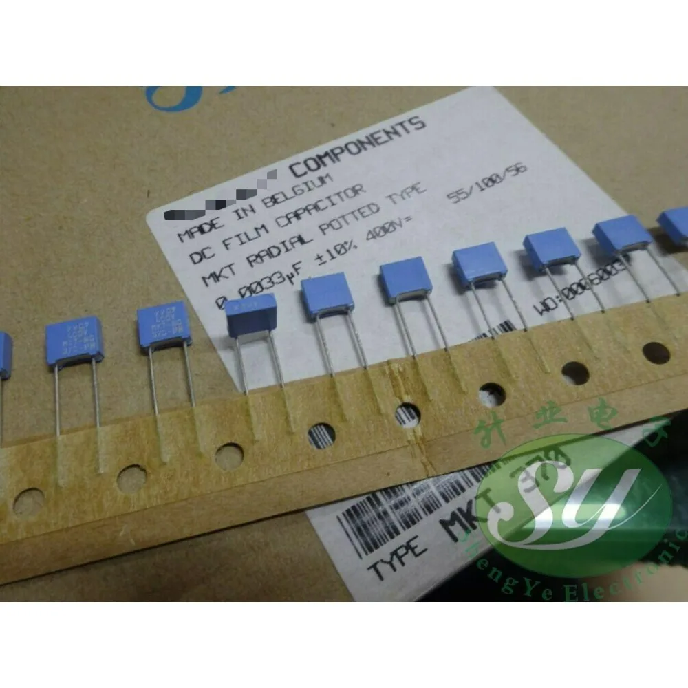 50 قطعة MKT370 0.0033 فائق التوهج/400v 3.3nf 3300pf 332 العلامة التجارية الجديدة 5 مللي متر فيلم مكثف