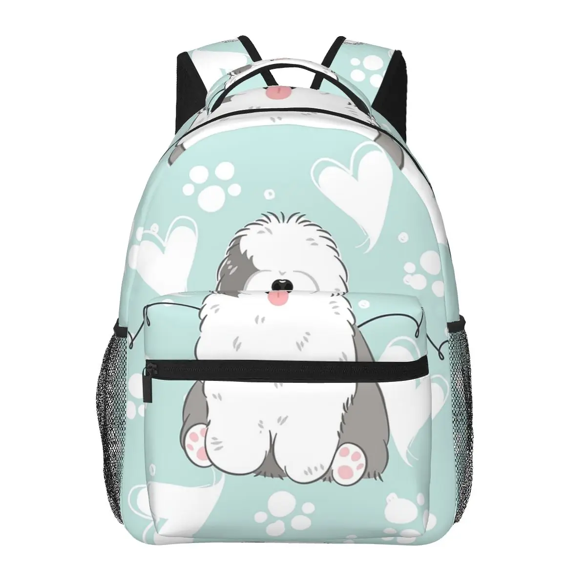

Love Old English Sheepdog Student Backpack School Bag Hiking Travel Daypack for Boys Girls Fashion Bookbag Shoulder Bags