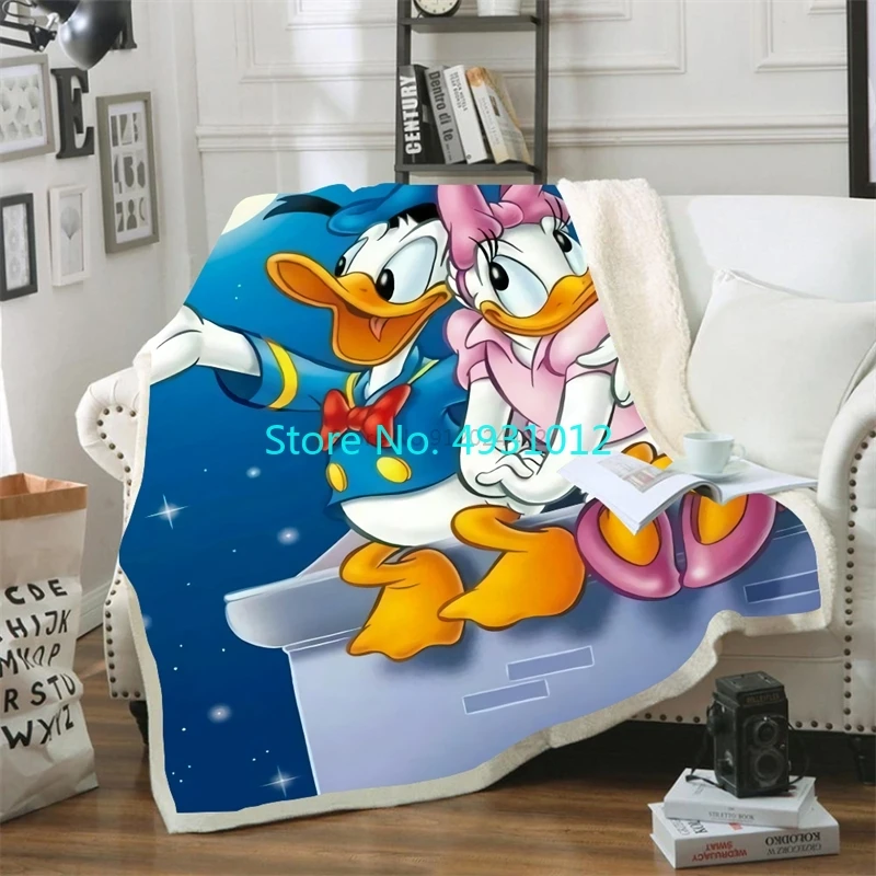 

Anime Night Donald Duck Daisy Fleece Blanket 180x220cm Soft 3D Flannel Lamb Sherpa Blankets Baby Kids Gift Throw Sofa Bedroom