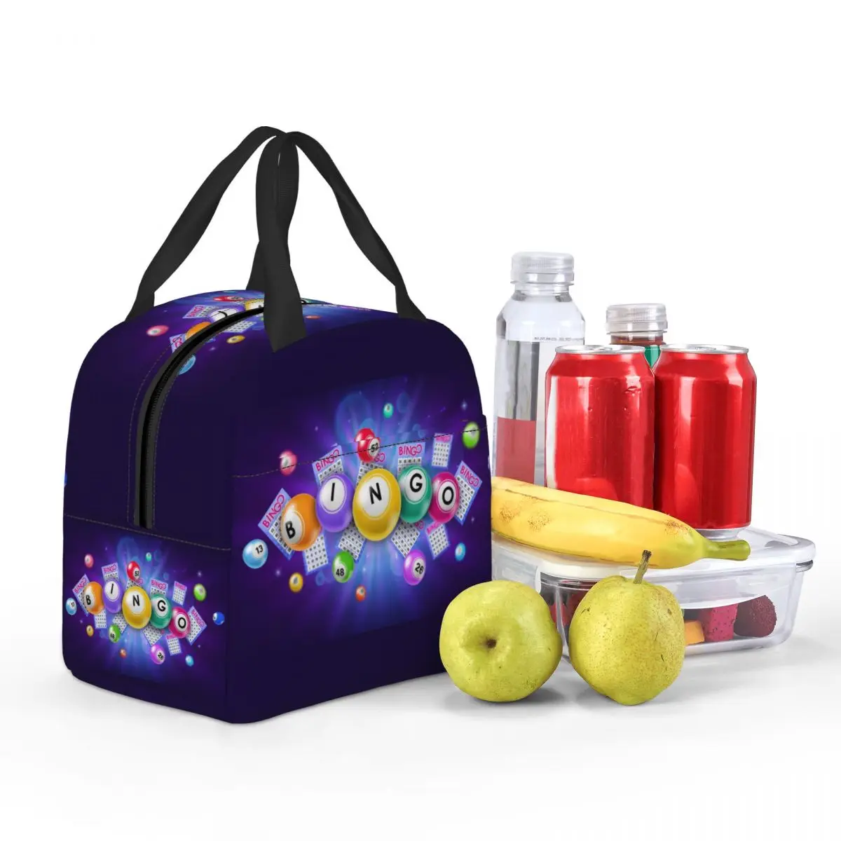 Custom Hot Game Bingo Thermal Insulated Lunch Bag Women Portable Lunch Tote for Work School Travel Multifunction Food Box