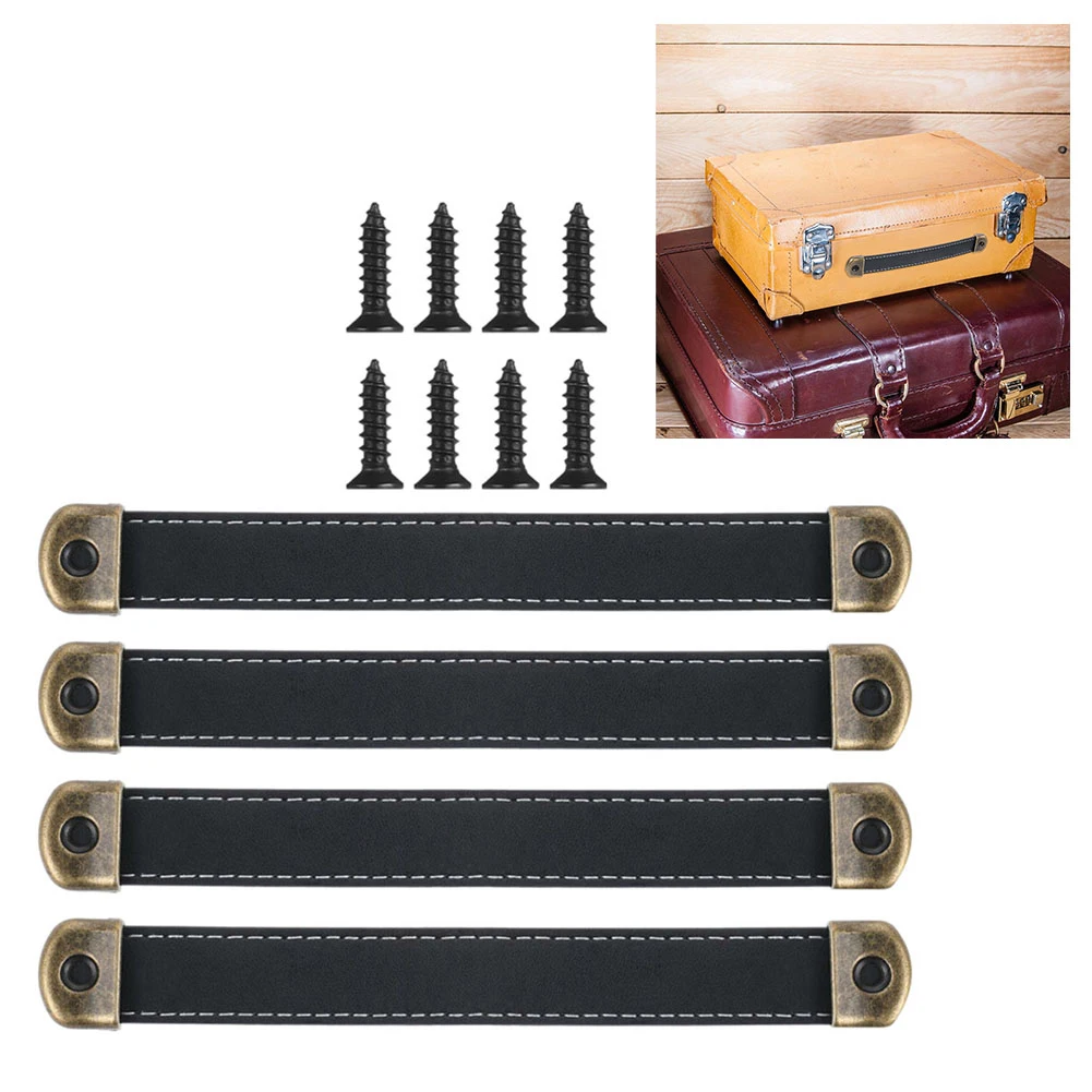 مقابض جلدية من البولي يوريثان، مقابض جلدية مقاومة للتآكل، نمط وظيفي للمنزل والمكتب، مجموعة تركيب القوة الأساسية من الحديد #5