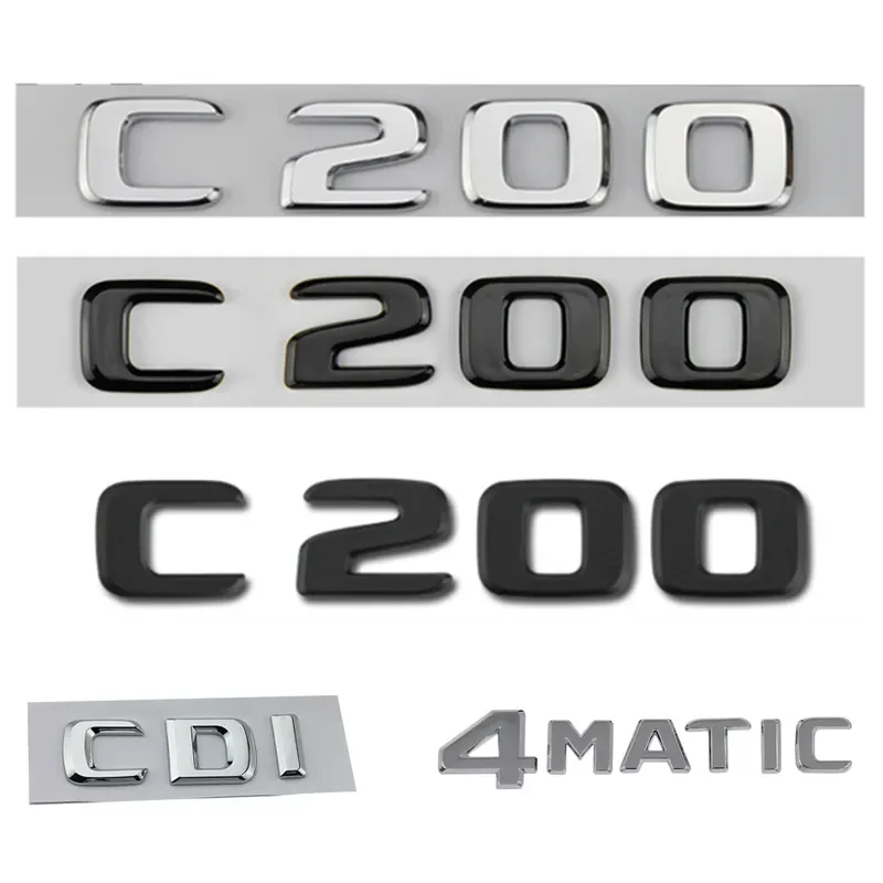 

3D ABS Black Car Rear Trunk Badge Decal Letters Sticker Logo CDI 4MATIC Emblem For Mercedes Benz C200 W205 W204 Accessories