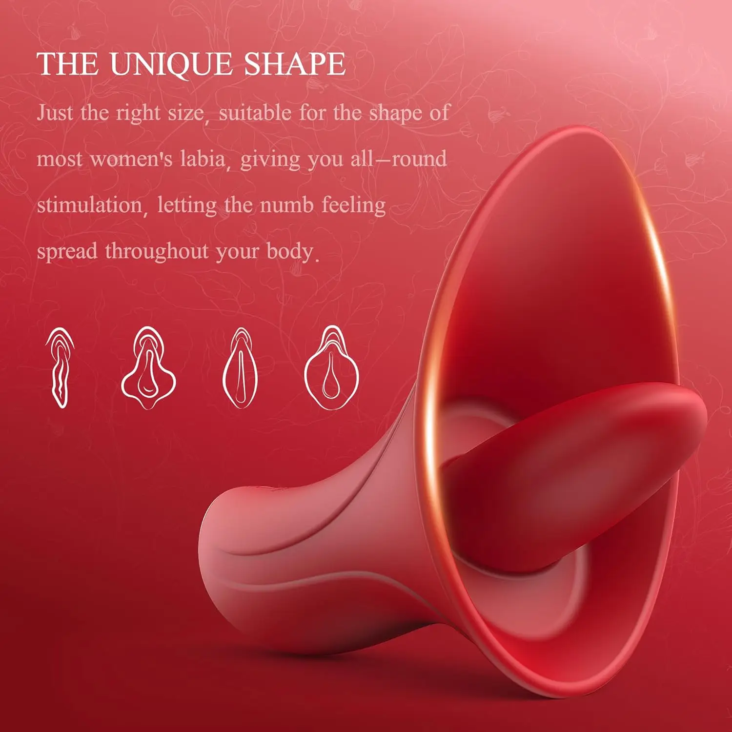 هزاز لعق البظر ألعاب جنسية وردية للنساء، محفز حلمة البظر 2 في 1 مع 7 لعق اللسان و7 أوضاع تهتز #2