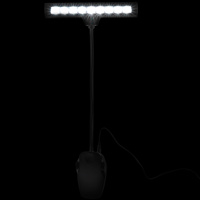9 LED Music Stand Lamp Ultra Bright Clip on Piano Light for Desk Bed Reading Portable Non Heating Flexible Metal Hose