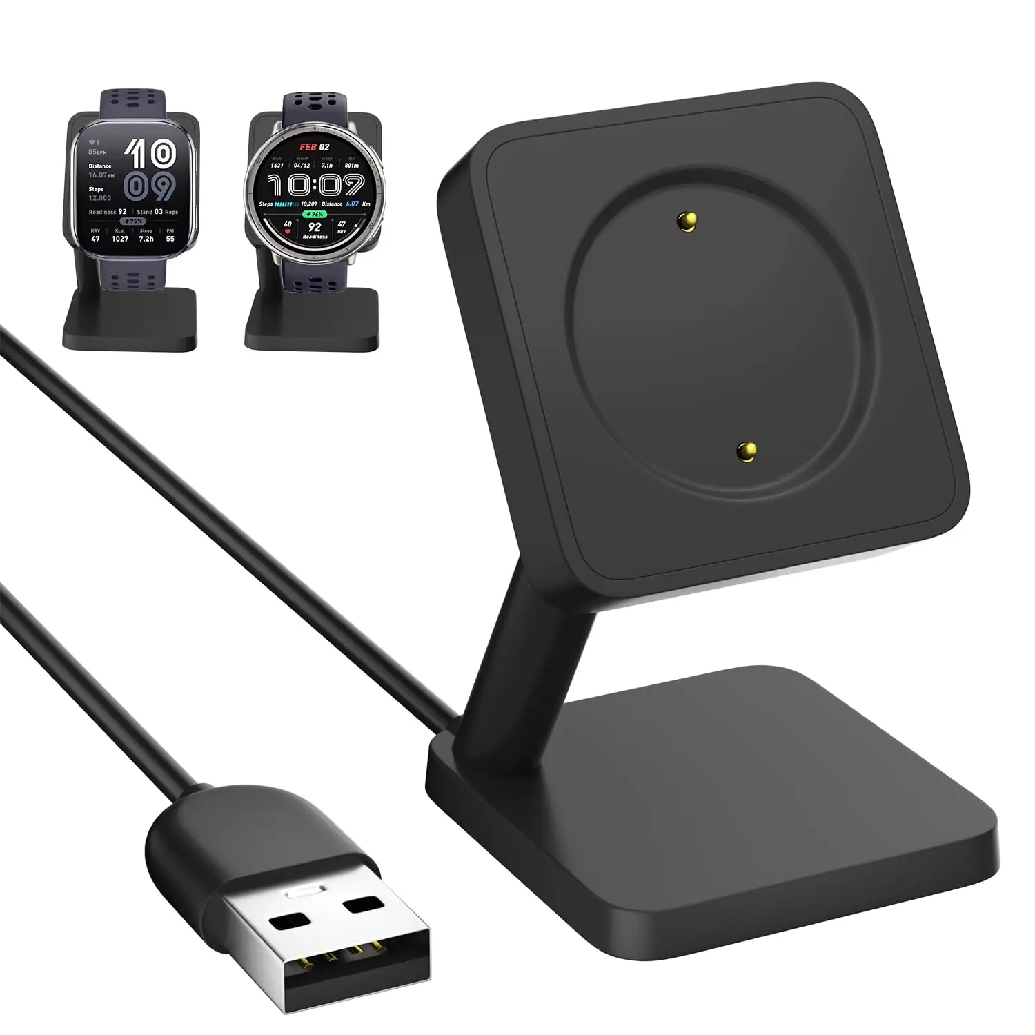 Estação de carregamento para Amazfit Bip 6/Active 2, carregador de substituição para smartwatch, suporte de carregamento magnético USB de 1 metro, ace