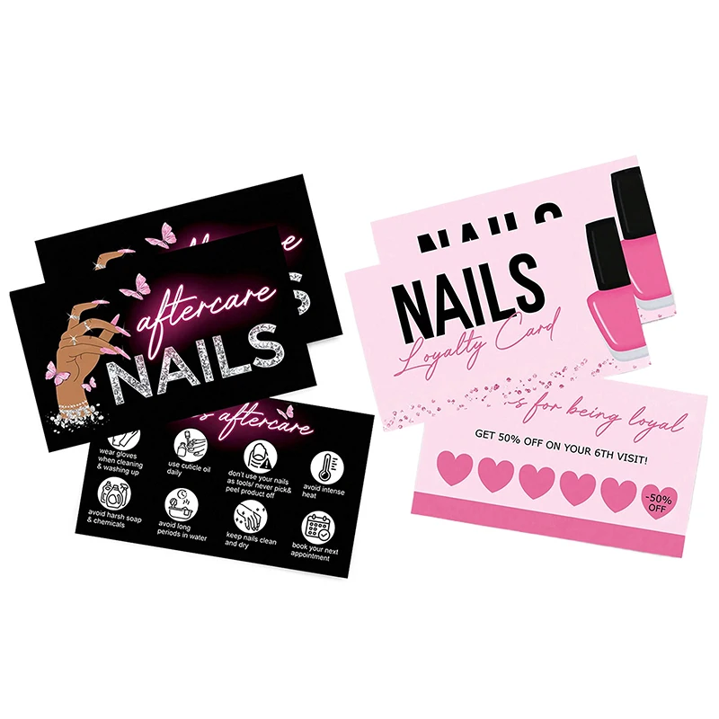 10/50pcs Nails Business Card Press On Nail Loyalty Paper Card Board Nail Discount Card Board Nails Accessories Tools