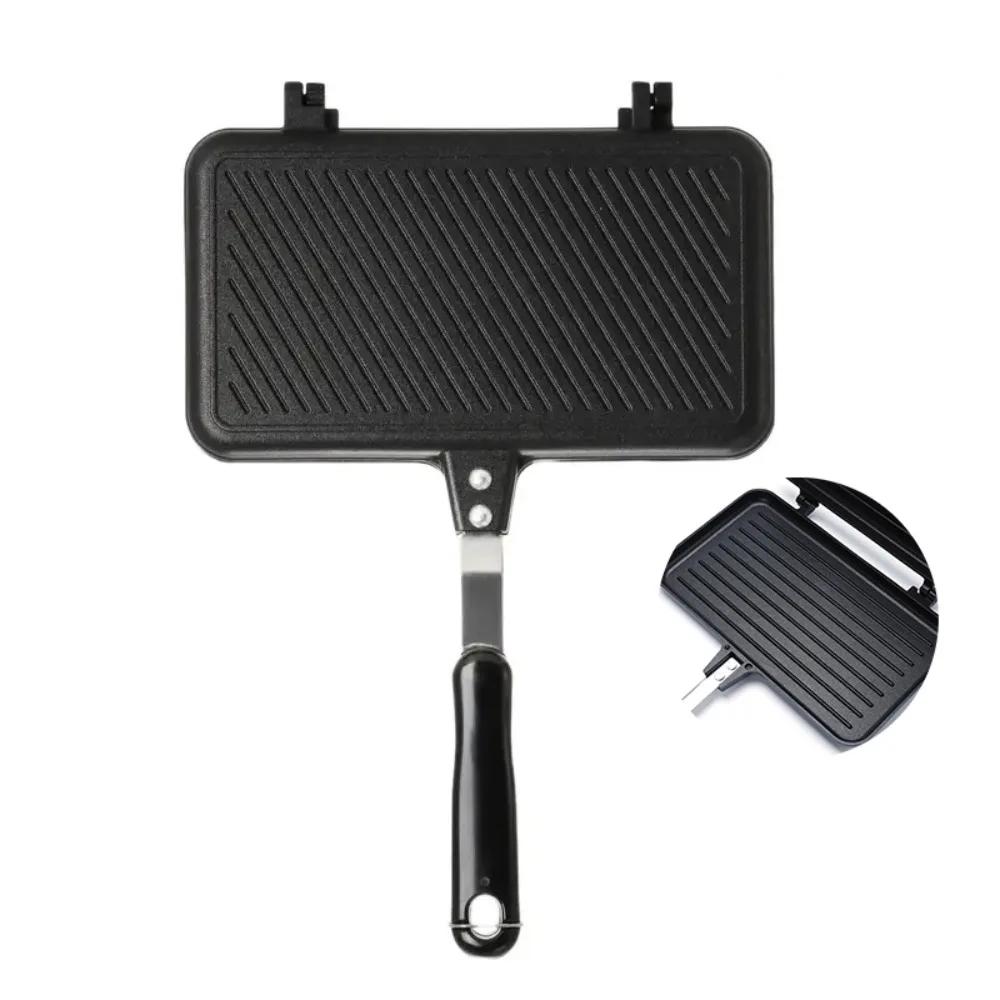 

Double-Sided Breakfast Sandwich Baking Pan Aluminium Alloy Heat-resistant Toast Frying Pan Detachable Sandwich Maker Bread