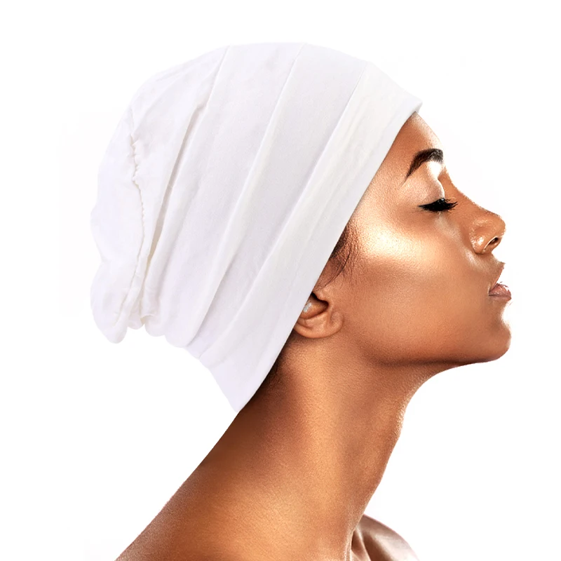 Women Modal Cotton Turban Ladies Night Sleep Hat Full Cover Inner Hijab Caps Muslim Stretch Beanie Cancer Hair Loss Chemo Cap