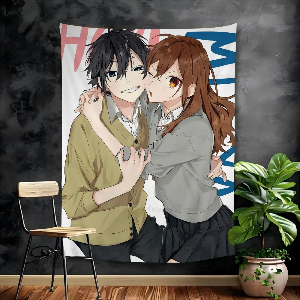 Anime Horimiya DIY Wall Tapestry Hanging Tarot Hippie Wall Rugs Dorm Home Decor