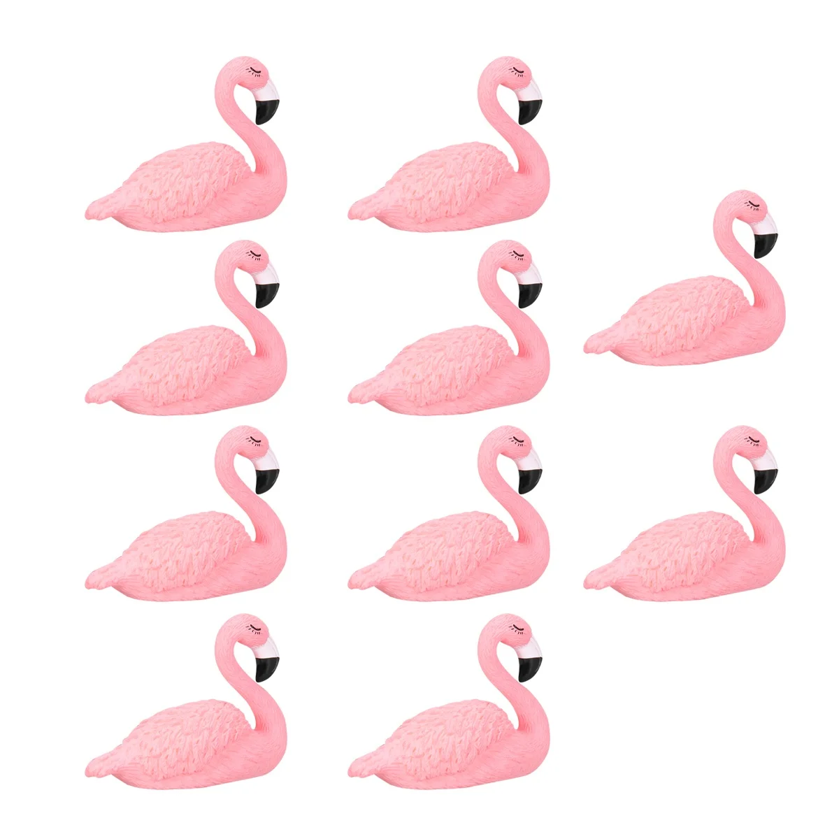 

10Pcs Resin Flamingo Miniature Bright Pink Cake Topper Creative Succulent Bonsai Garden Decor Flamingo Miniature Figurine