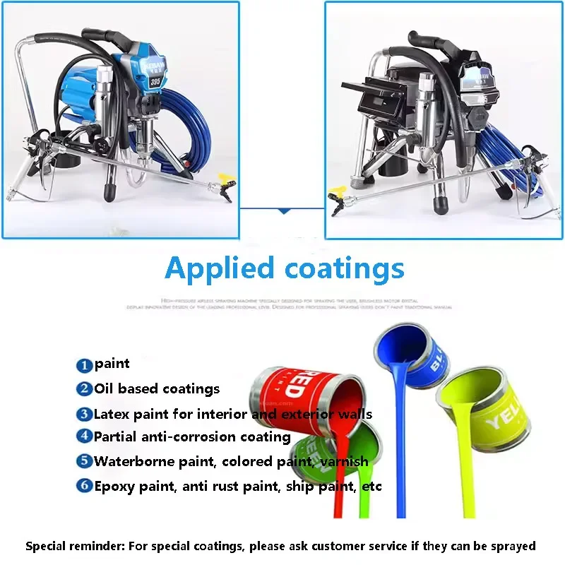 

Новый безвоздушный распылитель высокого давления, безвоздушный распылитель, электрический безвоздушный распылитель краски, 395 покрасочный станок