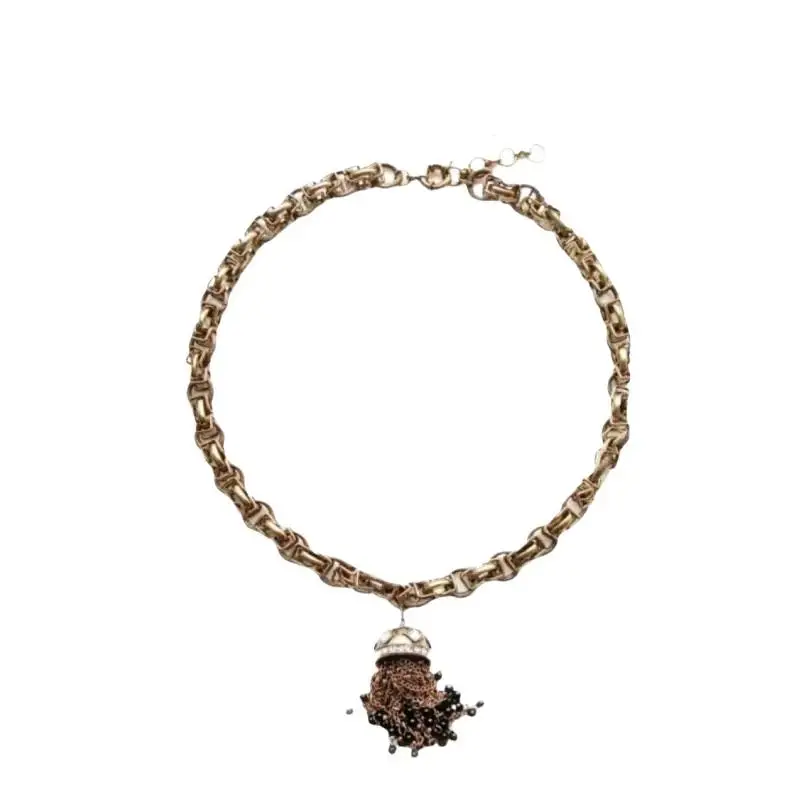1 Stück, modischer Schmuck für Mädchen, Partygeschenk, Perlenkette mit Anhänger und Strass-Quasten, Halskettenanhänger für Damen. – Detail 9