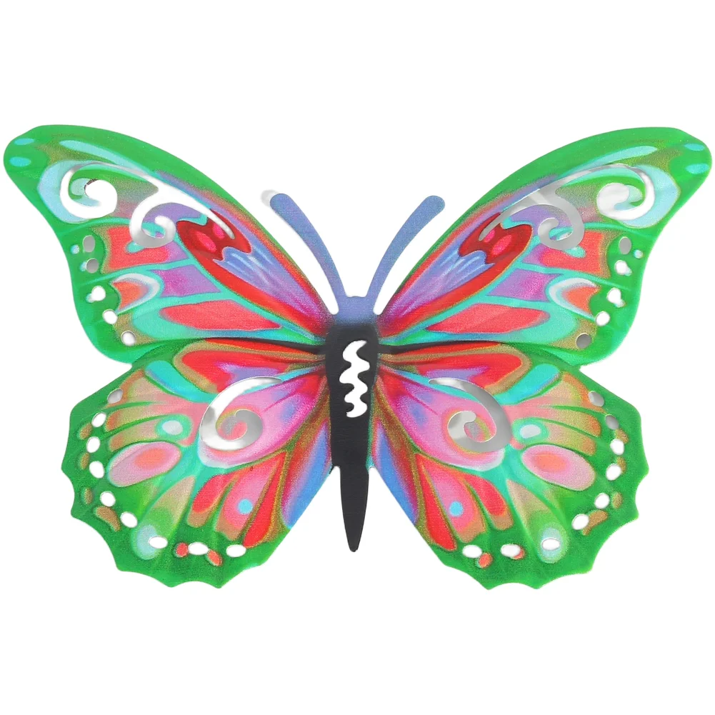 Metal Butterfly Wall Hanging Set 8 Pieces for Exterior For Fence Wall and Garden Area Rust Resistant Iron Material