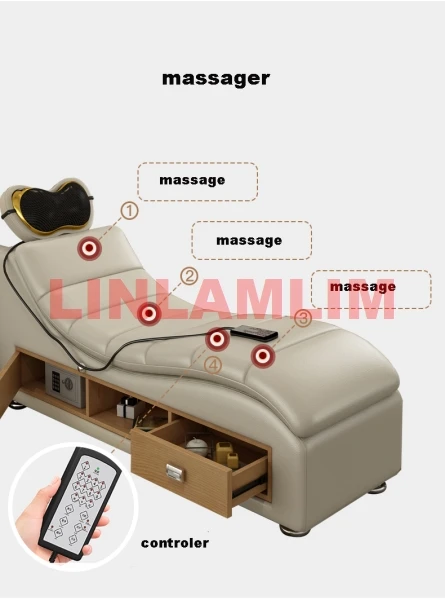 Genuine Leather Tatami Bed Multifunctional Tech Smart Beds Ultimate Massage Camas Upholstered Bed with Bluetooth,Speaker,Dresser