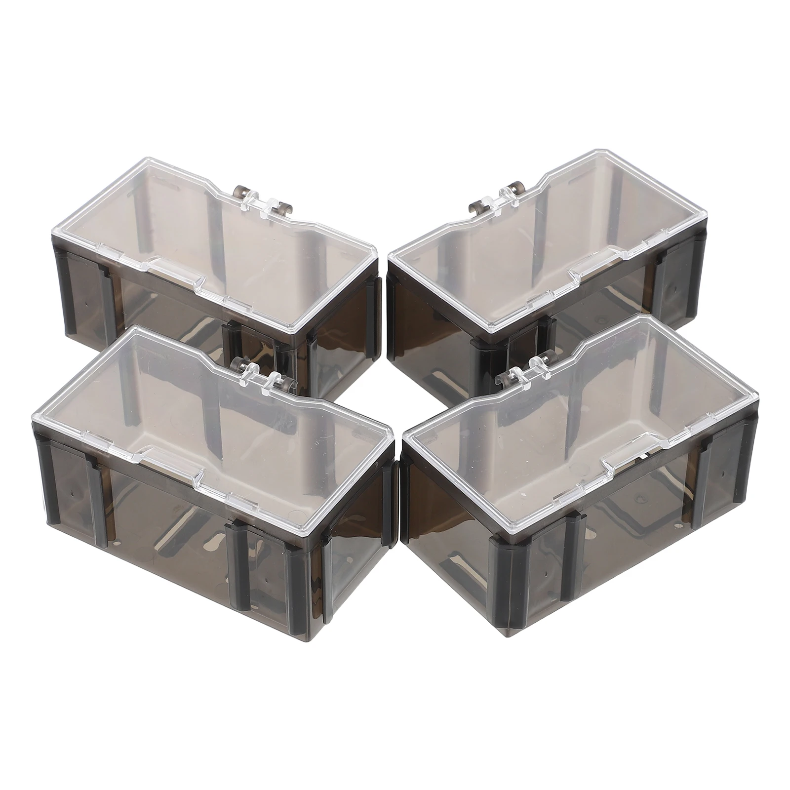 

4 pcs Storage Box Display Case Collectibles Walnut Container Sturdy Stackable Bead Ornament Jewelry Figurine Treasure