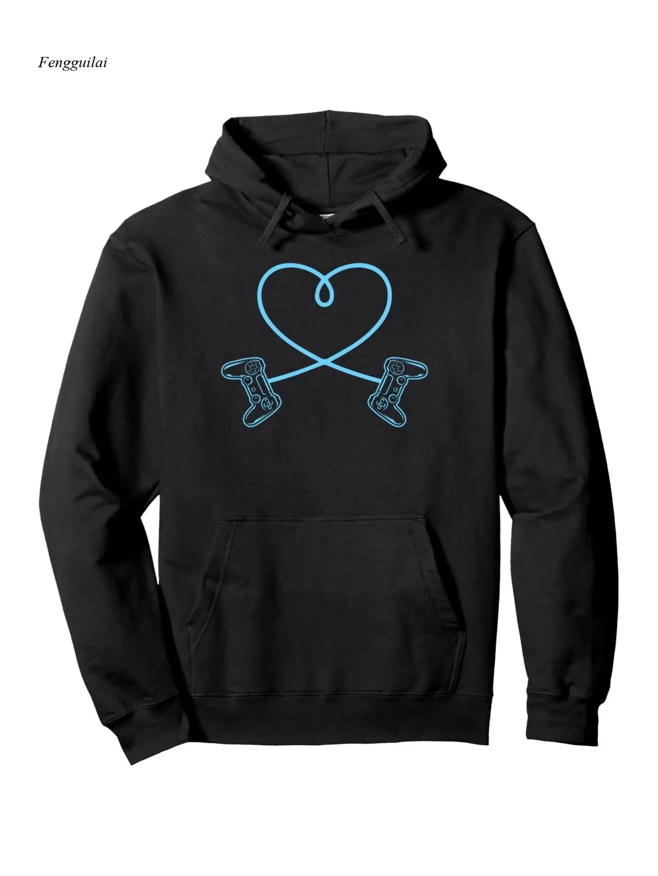 

Толстовка для геймера на День святого Валентина с контроллерами видеоигр в форме сердца — черный пуловер с капюшоном