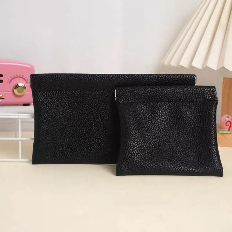 2Pcs/set PU Leather Coin Purse Credit Card Holder Small Wall