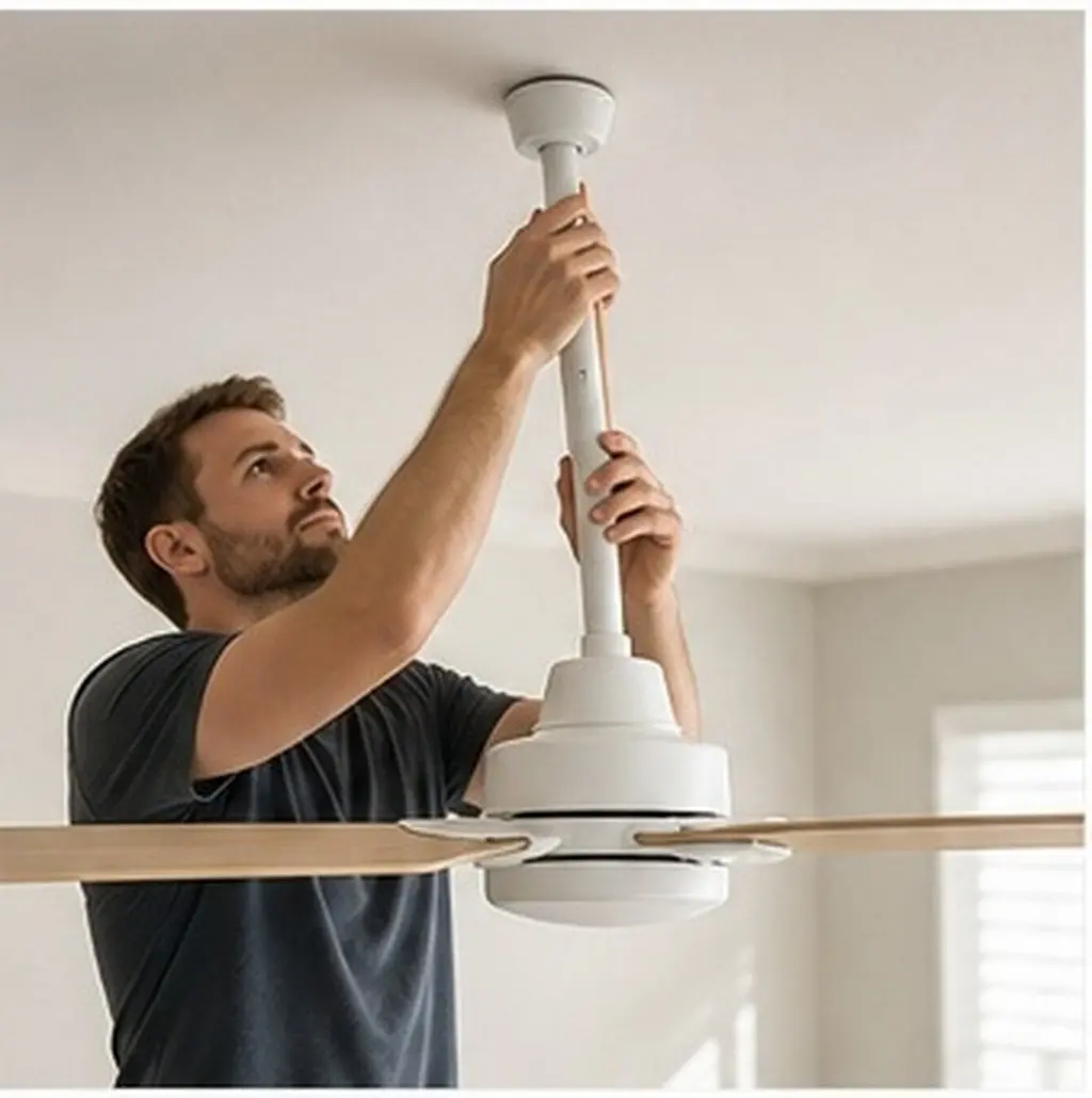 Iron Ceiling Fan Extended Rod Stable Thickened Design Adjustable Fan Downrod Extension Fans Downrods Downrod Ceiling
