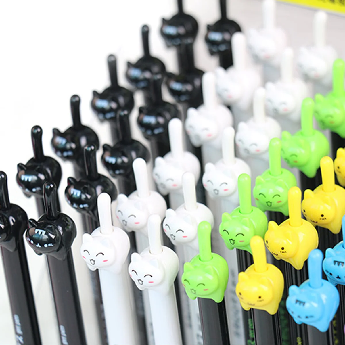 Kreativer Tier-Katzenförmiger 0,5-mm-Einziehstift, schwarze Tinte, schnell trocknende Nachfüllungen, für Bürobedarf und Schreibwaren. – Detail 6