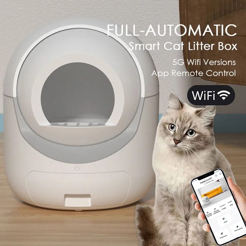 App Wifi Electric Big Smart Cat Toilet Box Pet Ltter Box Mascotas Large Auto Enclosed Automatic Self Cleaning Cat Liter Box