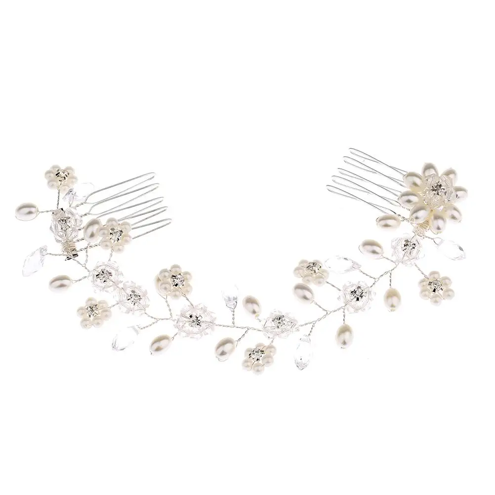 

Silver Hair Elegant Wedding Hair Accessories Bridal Accessories Wedding Double Clip Hairstyle Pearl Decorative Headdress Hairpin