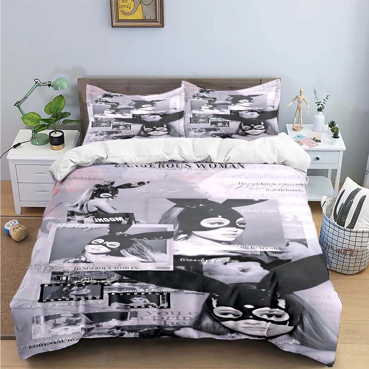 

Fashion Pop Singer A-Ariana G-Grande Print Bedding Sets Bed Supplies Set Duvet Cover Bed Comforter Set Bedding Set Luxury Gift