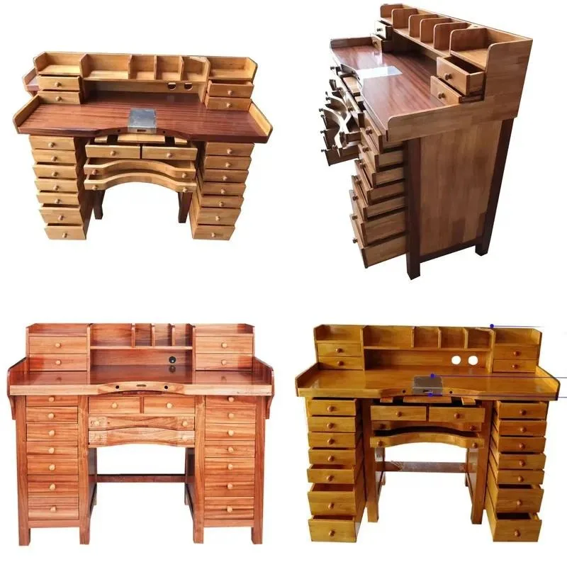 Watch Laboratory Workbench Tools Solid Wood Jeweler Workbench Eco-friendly Paint Workbench