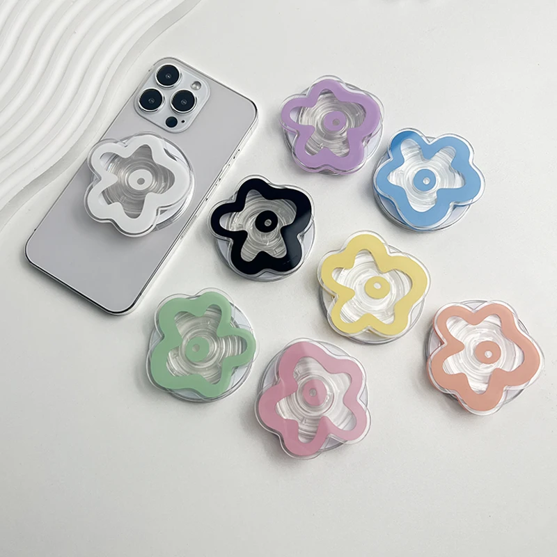 Acryl Einfarbig Transparente Blume Handyhalter Kreativ für IPhone 16 15 14 13 Ring Finger Erweiterungsständer