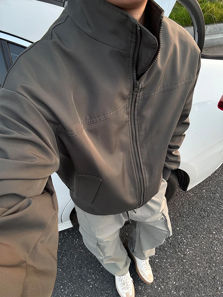 

American Sle Tee-Proof Jaet Men's ort Sve Zipper Closure Waterproof Windproof Stand Collar Outdoor Sle