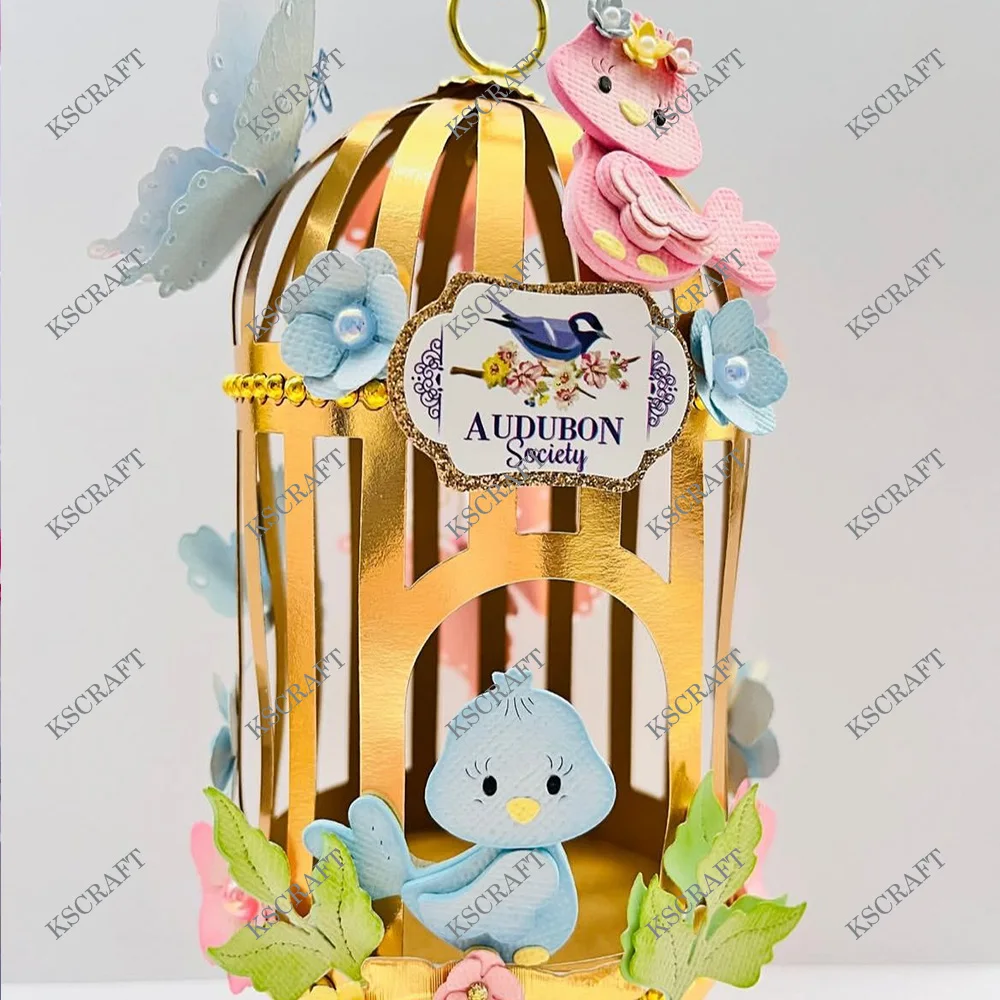 KSCRAFT 3D Bird Cage Box Cutting Dies Stencils for DIY Scrapbooking Decorative Embossing DIY Paper Cards