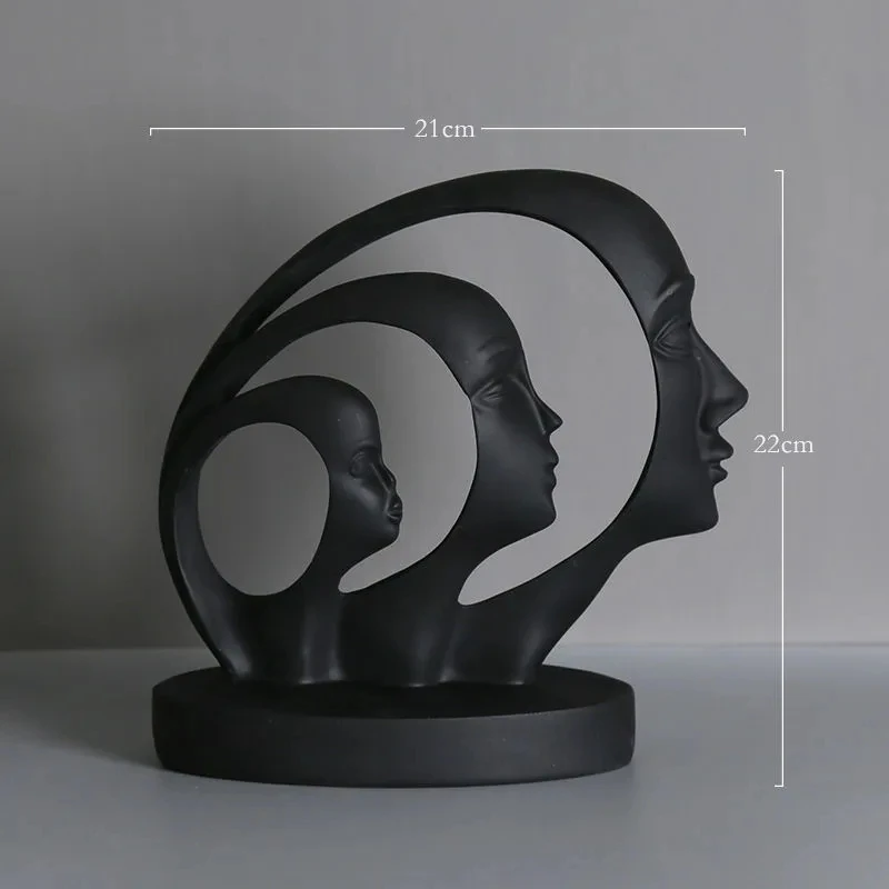 Statue Abstract Resin Desktop Ornaments Sculpture Miniature Figurines Face Character Nordic Art Crafts Office Home - Image 5