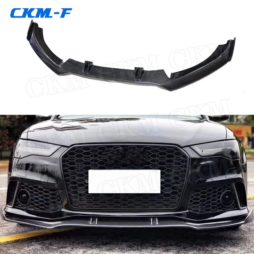 Carbon Fiber Front Lip Chin Spoiler For Audi A6 RS6 2012-2016 FRP Car Bumper Extension Lip Shovel Car Styling